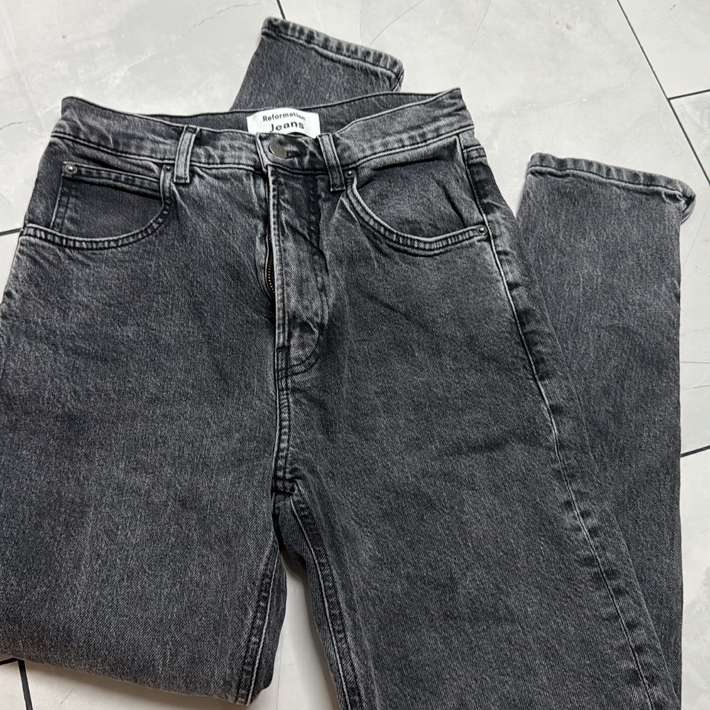 Reformation Black Denim Skinnies Size 26 - Picture 2 of 6